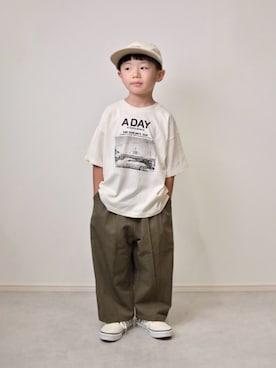 「ワイドパンツ」｜tanshio.さん（キッズ・110cm）の秋コーディネート