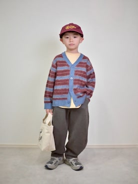 「アイテム（キャップ）」を使った、tanshio.さん（キッズ・110cm）の秋コーディネート