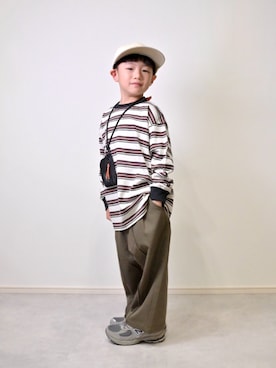 「アイテム（コインケース）」を使った、tanshio.さん（キッズ・110cm）の秋コーディネート
