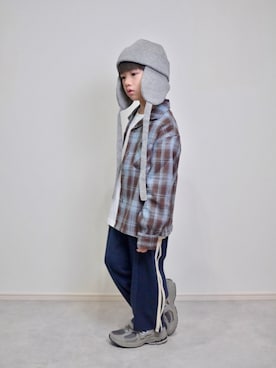 「アイテム（ニットキャップ/ビーニー）」を使った、tanshio.さん（キッズ・110cm）の秋コーディネート
