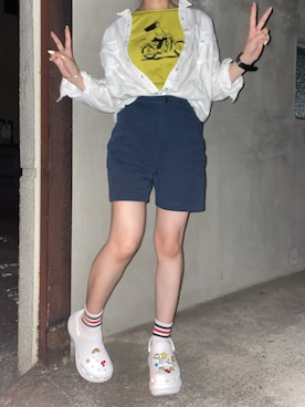 「AMERICAN HOLIC（アメリカンホリック）のアイテム」を使った、豚と顎さん（レディース・160cm）の夏コーディネート