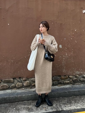 「CELINE」｜「アイテム（ワンピース/ドレス）」を使った、ayuさん（レディース・165cm）の秋コーディネート