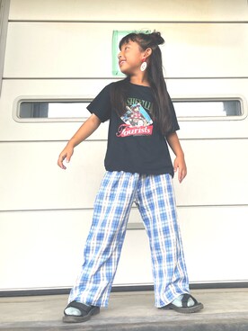 「アイテム（サンダル）」を使った、coccoさん（キッズ・120cm）の夏コーディネート