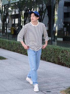「アイテム（キャップ）」を使った、すけさん（メンズ・171cm・30代）の春コーディネート