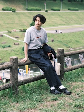 「アイテム（モカシン/デッキシューズ）」を使った、すけさん（メンズ・171cm）の春コーディネート