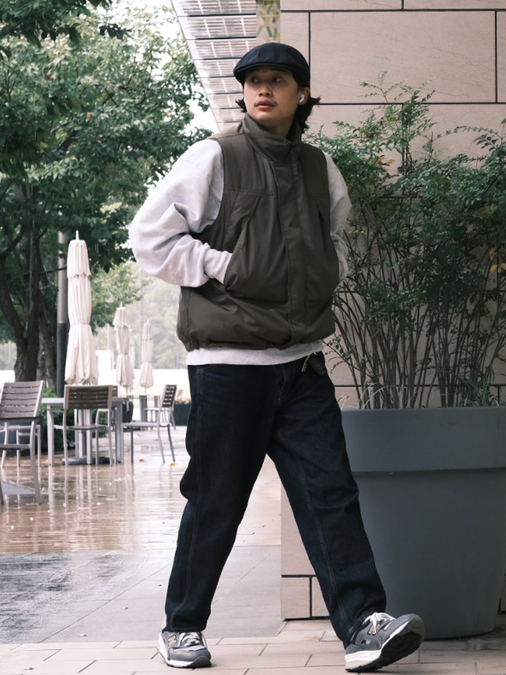 美品✨KLUANE MONITALY ツイード ダウンベスト　ヘリンボーン M 1665092169.jpg