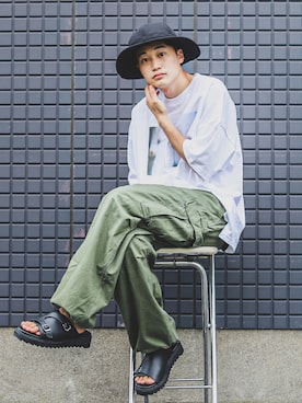 「EMMA  CLOTHES」｜「アイテム（サンダル）」を使った、すけさん（メンズ・171cm）の夏コーディネート