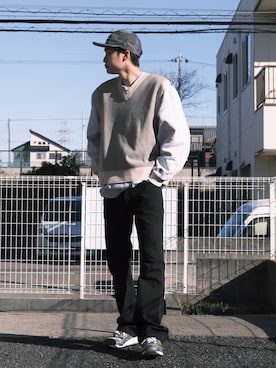 「re_k by JUNRED（レクバイジュンレッド）のアイテム（デニムパンツ）」を使った、すけさん（メンズ・171cm）の冬コーディネート