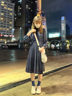 「古着ワンピ」｜chiさん（レディース・162cm）の秋コーディネート