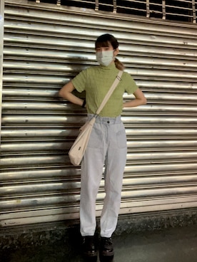 「PULL&BEAR（プルアンドベア）のアイテム（パンツ）」を使った、chiさん（レディース・162cm）の夏コーディネート