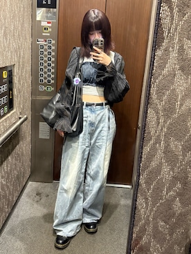 「ブルー×ブラック」｜chiさん（レディース・163cm）の夏コーディネート
