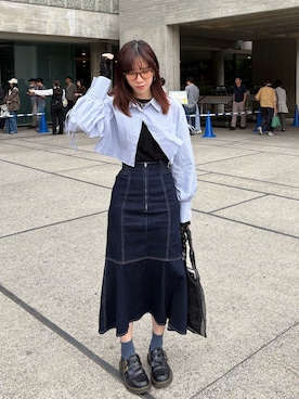 「ブルー×ブラック」｜chiさん（レディース・163cm）の夏コーディネート