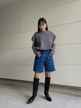 「AMAIL（アマイル）のアイテム」を使った、MIHO MIKATAさん（レディース・158cm）の秋コーディネート