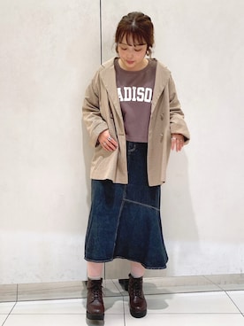 「OLIVE des OLIVE（オリーブデオリーブ）のアイテム（スウェット）」を使った、ol_izmm_さん（レディース・153cm）の秋コーディネート