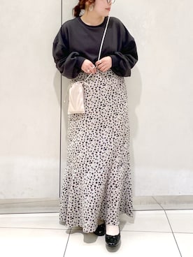 「ショート丈トップス」｜「アイテム（ワンピース/ドレス）」を使った、ol_izmm_さん（レディース・153cm）の春コーディネート