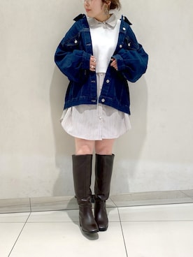 「OLIVE des OLIVE（オリーブデオリーブ）のアイテム（ジャケット/アウター）」を使った、ol_izmm_さん（レディース・153cm）の冬コーディネート