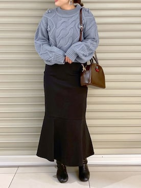 「ケーブルニット」｜「アイテム（ブーツ）」を使った、ol_izmm_さん（レディース・153cm）の秋コーディネート