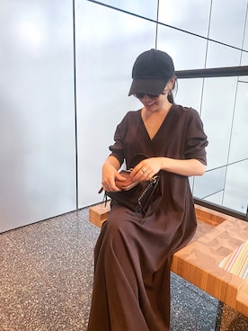 「A.P.C.（アーペーセー）のアイテム（財布/小物）」を使った、三橋栄香さん（レディース・155cm）の夏コーディネート