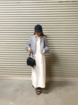 「mame」｜「アイテム（ワンピース/ドレス）」を使った、三橋栄香さん（レディース・155cm）の夏コーディネート