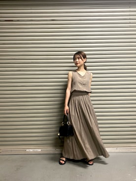 「SEE BY CHLOE（シーバイクロエ）のアイテム」を使った、三橋栄香さん（レディース・155cm）の夏コーディネート