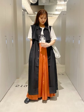 「Ray BEAMS（レイビームス）のアイテム」を使った、三橋栄香さん（骨格ナチュラル・レディース・155cm）の秋コーディネート