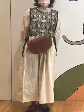 「チャイハネ（チャイハネ）のアイテム（ワンピース）」を使った、和香 Wakoさん（レディース・153cm）の秋コーディネート