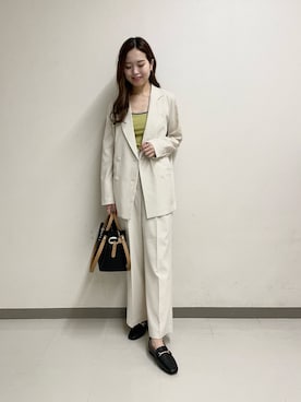 「アイテム（その他アウター、ホワイト系）」を使った、ayanaさん（レディース・166cm）の春コーディネート