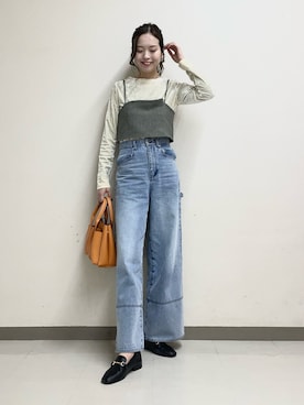 「チョコ色に染まれ」｜「アイテム（キャミソール）」を使った、ayanaさん（レディース・166cm）の冬コーディネート