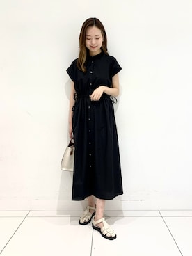 「SENSE OF PLACE by URBAN RESEARCH（センスオブプレイスバイアーバンリサーチ）のアイテム（シャツワンピース）」を使った、ayanaさん（レディース・166cm）の夏コーディネート