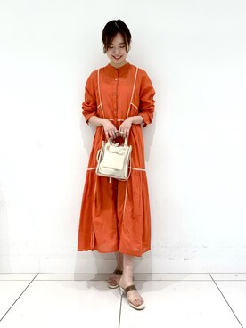 「SENSE OF PLACE by URBAN RESEARCH（センスオブプレイスバイアーバンリサーチ）のアイテム（シャツワンピース）」を使った、ayanaさん（レディース・166cm）の春コーディネート