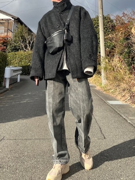 「NEW BALANCE（ニューバランス）のM1906RT　BEIGE（スニーカー）」を使った、eeemmm【62kg】さん（メンズ・169cm）の冬コーディネート