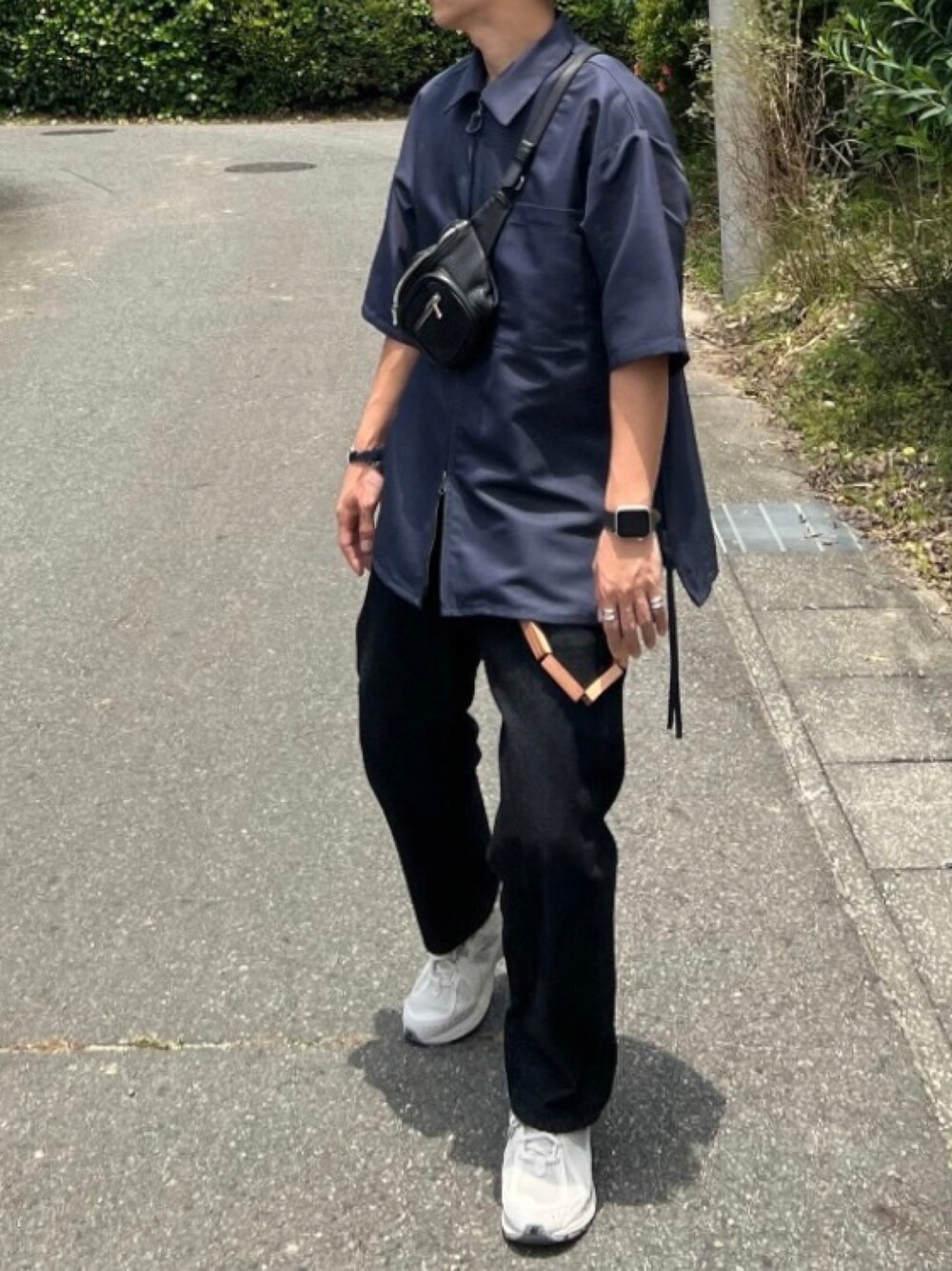 廃盤希少LIDNM SHRINK LEATHER BODY BAG リドム 本革 レザー WYM LIDNM ウエストポーチ SHRINK EMBOSS LEATHER BODY BAG メンズ