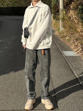 「NEW BALANCE（ニューバランス）のM1906RT　BEIGE（スニーカー）」を使った、eeemmm【62kg】さん（メンズ・169cm）の冬コーディネート