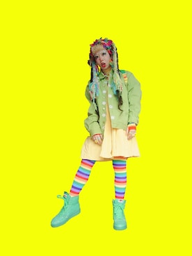 「PUNYUS（プニュズ）のアイテム（ワンピース/ドレス）」を使った、★チャラ★さん（レディース・153cm）の春コーディネート