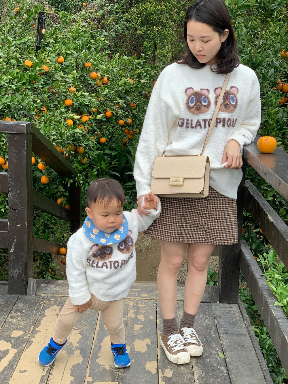 「gelato piqueのアイテム（トップス、ホワイト系）」を使った、D77さん（レディース・160cm）の冬コーディネートの1枚目の写真