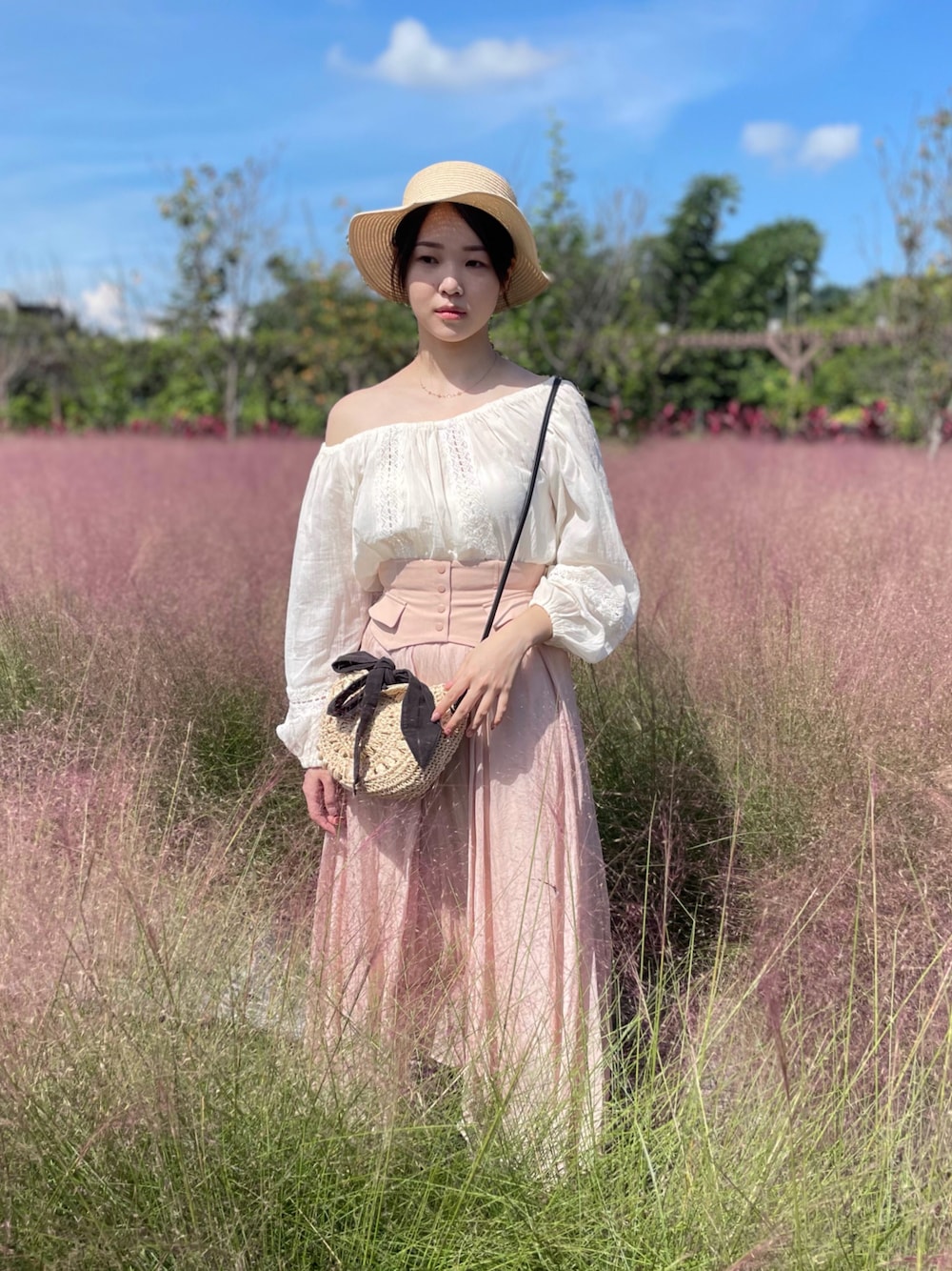 「pink、summer」｜「LOWRYS FARMのアイテム（その他トップス、ホワイト系）」を使った、D77さん（レディース・160cm）の夏コーディネートの1枚目の写真