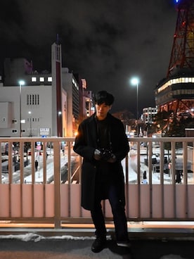 「niko and...（ニコアンド）のアイテム（チェスターコート）」を使った、Salさん（メンズ・173cm）の冬コーディネート