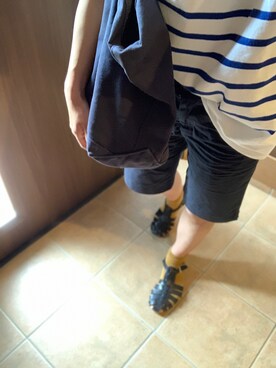 「LLBean SIGNATURE（エルエルビーンシグネチャー）のL.L.Bean/エルエルビーン Grocery Tote/グローサリートート（トートバッグ）」を使った、oriさん（レディース・156cm）の夏コーディネート