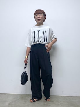 「UNITED ARROWS（ユナイテッドアローズ）のアイテム（メガネ）」を使った、kahoさん（レディース・154cm）の夏コーディネート