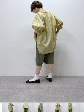 「ゆったりシルエット」｜「アイテム（バレエシューズ）」を使った、kahoさん（レディース・154cm）の夏コーディネート