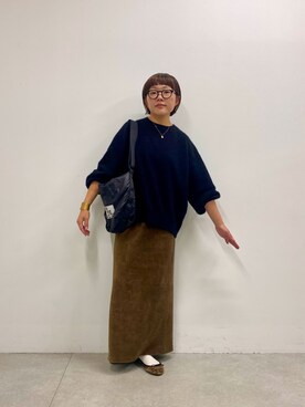 「シアタープロダクツ(THEATRE PRODUCTS)」｜「アイテム（スカート）」を使った、kahoさん（レディース・154cm）の秋コーディネート