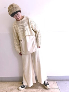 「コーデュロイパンツ」｜「アイテム（アンサンブル）」を使った、kahoさん（レディース・154cm）の秋コーディネート