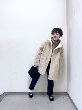 「スエット」｜「アイテム（その他アウター）」を使った、kahoさん（レディース・154cm）の秋コーディネート