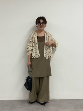 「アイテム（バレエシューズ）」を使った、kahoさん（レディース・154cm）の夏コーディネート