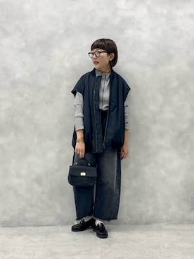「PUAL CE CIN（ピュアルセシン）のアイテム（MA-1）」を使った、kahoさん（レディース・154cm）の秋コーディネート