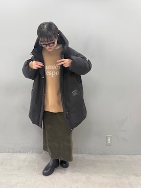 「アイテム（ダウンジャケット/コート）」を使った、kahoさん（レディース・154cm）の冬コーディネート