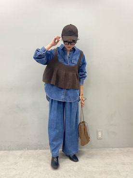 「アイテム（ショルダーバッグ）」を使った、kahoさん（レディース・154cm・40代）の夏コーディネート
