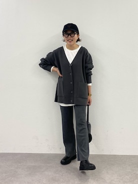 「アイテム（カーディガン/ボレロ）」を使った、kahoさん（レディース・154cm）の秋コーディネート