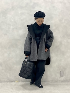 「PUAL CE CIN（ピュアルセシン）のアイテム（その他アウター）」を使った、kahoさん（レディース・154cm）の秋コーディネート