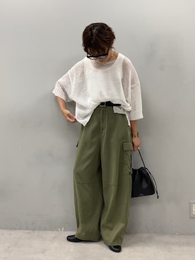 「アイテム（ニット/セーター）」を使った、kahoさん（レディース・154cm）の夏コーディネート